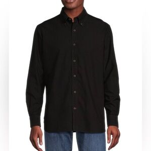 NEW Size S Mens Cremieux Long Sleeve Button Down Cotton Oxford Shirt Fade Black